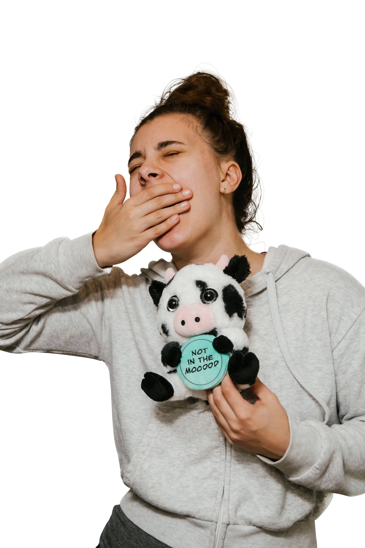 “Not in the Mooood” Cow Plush – Funny Pun Plush Toy