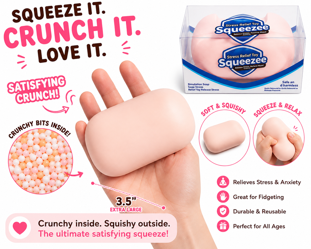 Squeezee Crunchy Soap Squishy – 3.5” ASMR Stress Toy