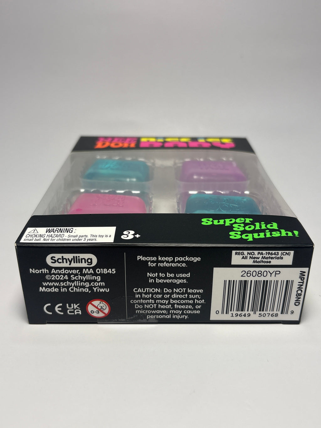 NeeDoh Schylling Nice Ice Baby Super Solid Squish | 4 Pack Mini Sensory Fidget Toys