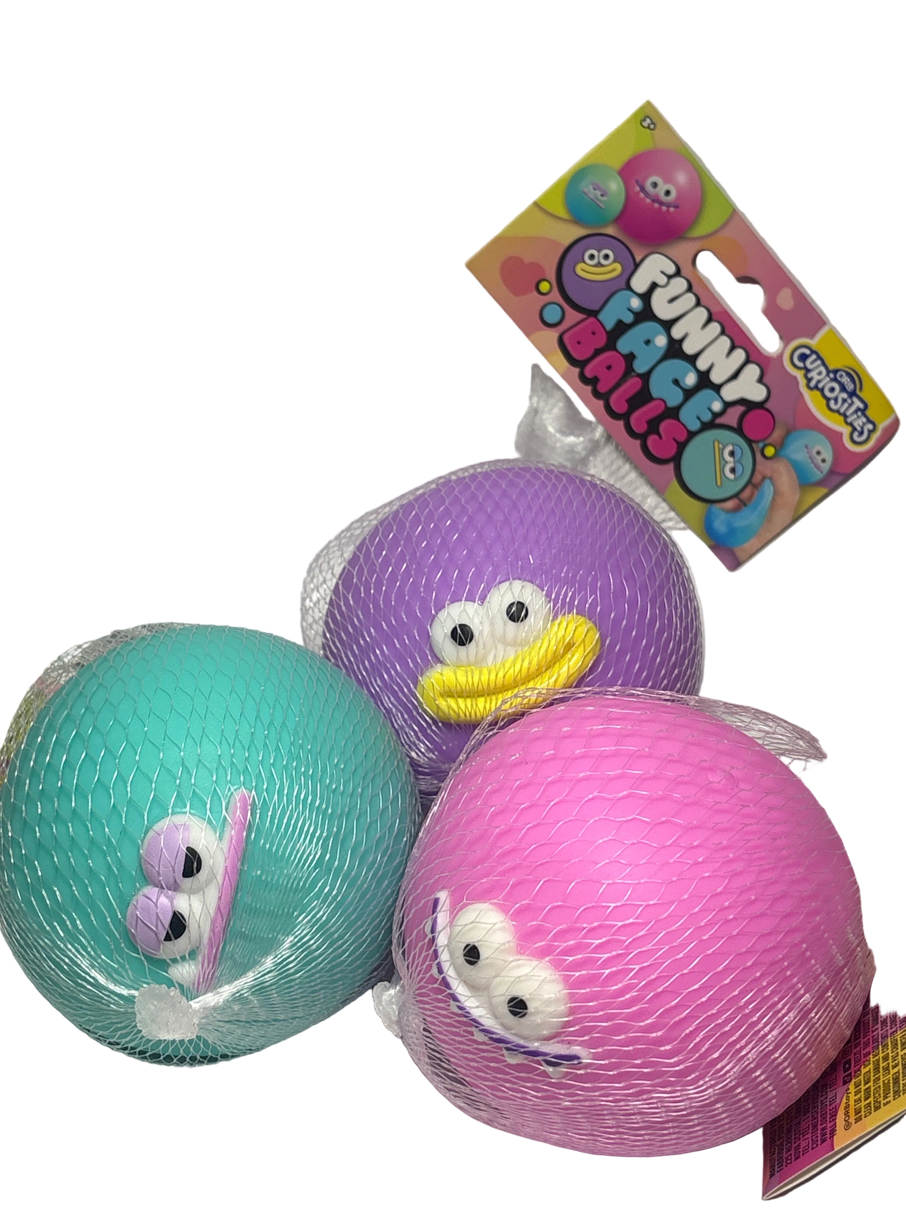 ORB Curiosities Funny Face Balls Squishy Stress Ball – Assorted Colors