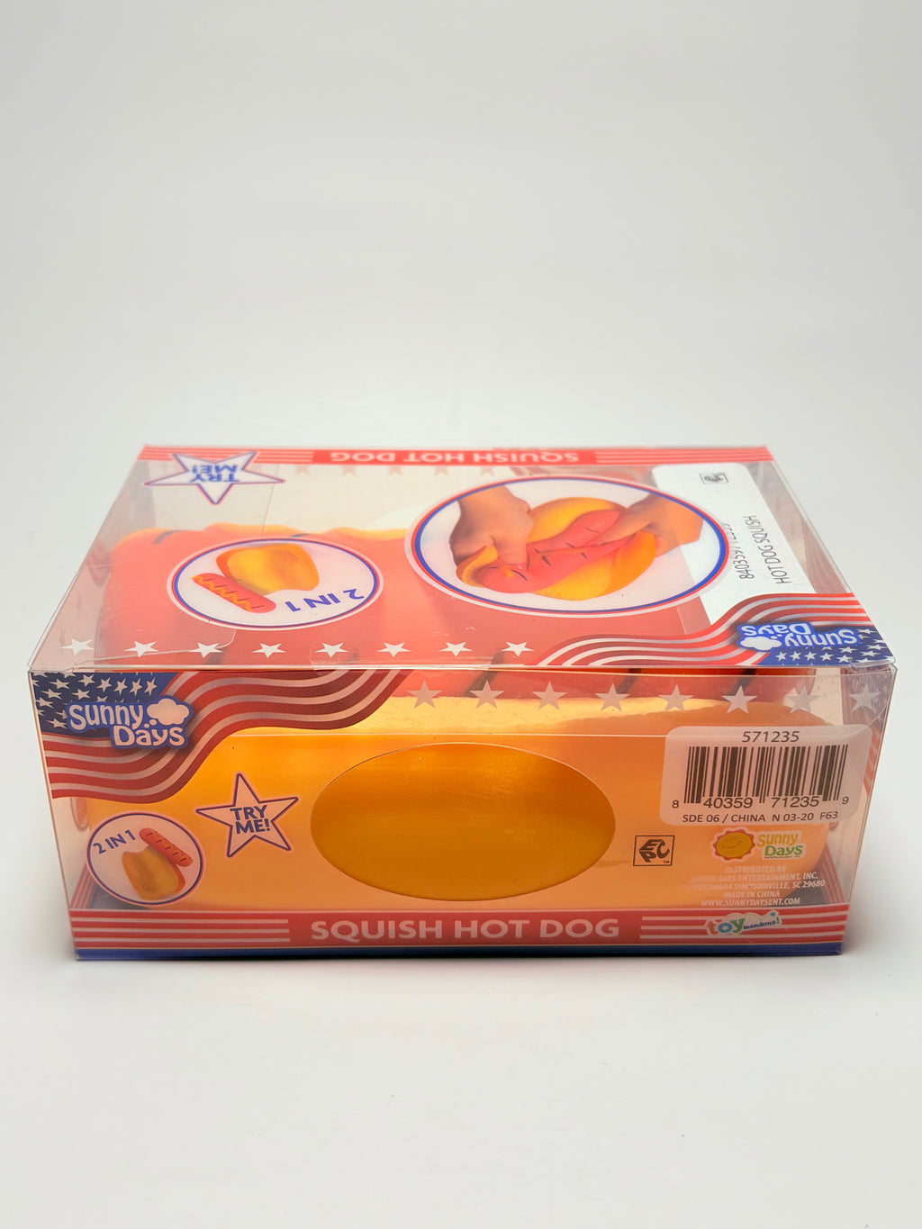 Sunny Days Squish Hot Dog 2-in-1 Sensory Squishy Toy | Stretch, Squish & Poke