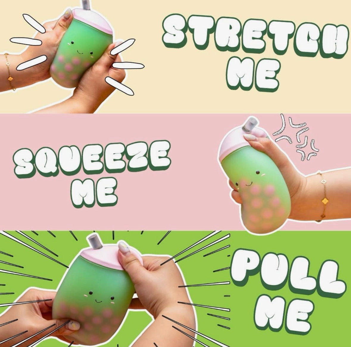 Matcha Squish-Tea Strawberry-Scented Boba Squishy Stress Toy – Boxer Gifts