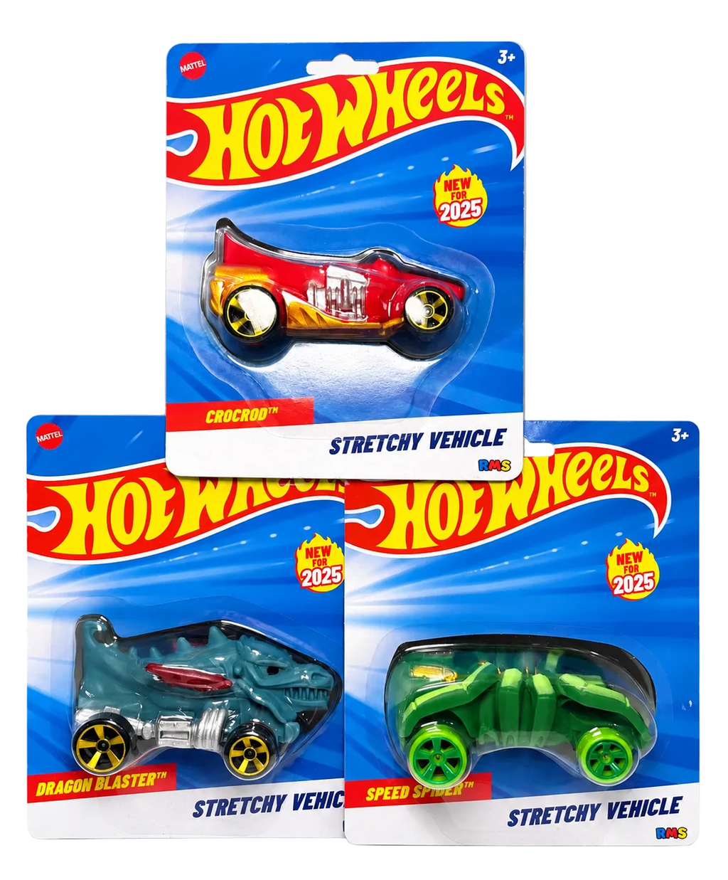 RMS Hot Wheels Stretchy Vehicle Squishy - Choose Your Style - New for 2025 - New & Sealed