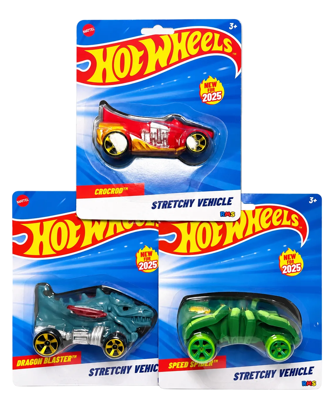 RMS Hot Wheels Stretchy Vehicle Squishy - Choose Your Style - New for 2025 - New & Sealed