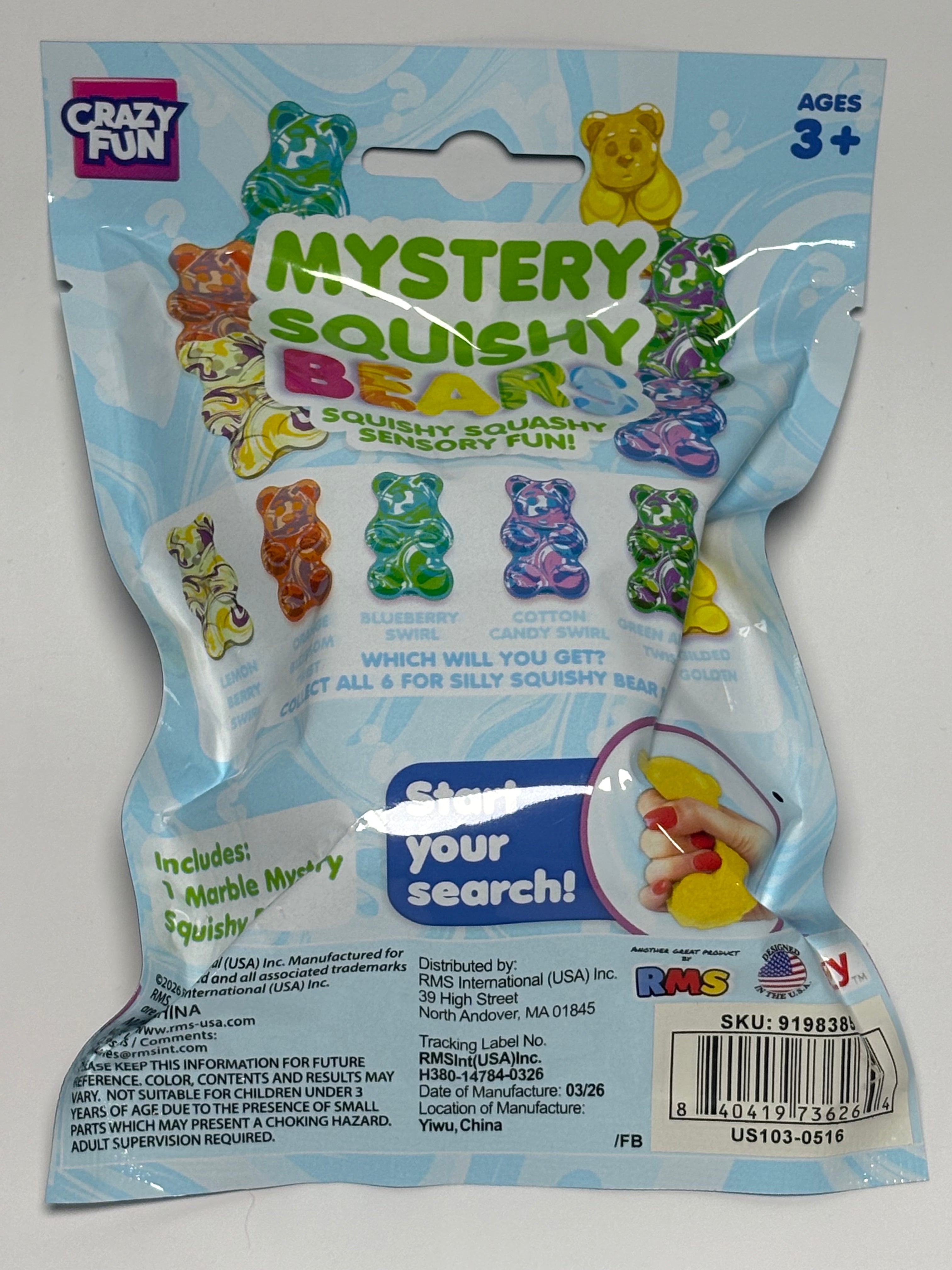 RMS Mystery Squishy Bears Series 3 Crazy Fun Blind Bag | Marble Sensory Bear