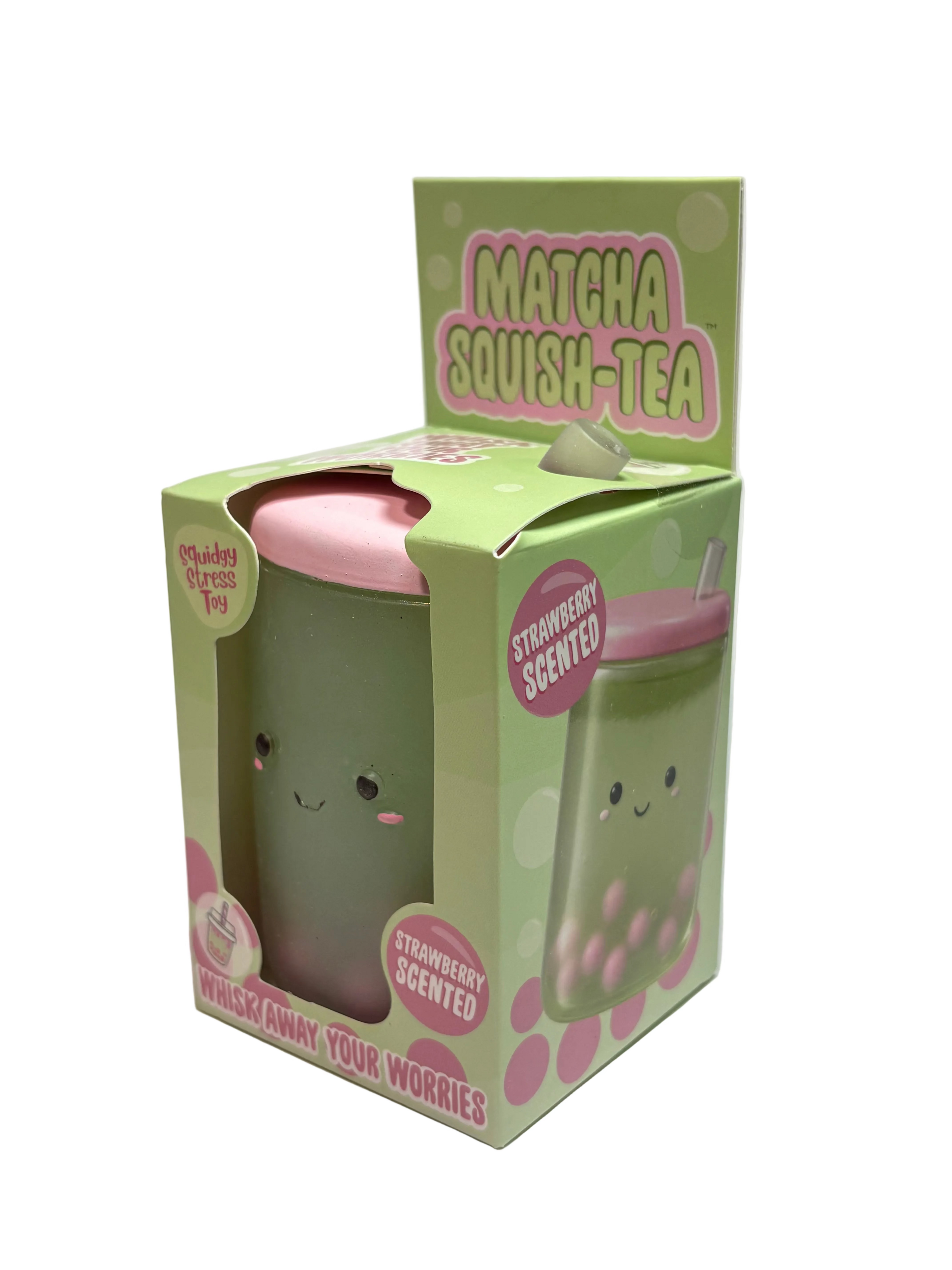 Matcha Squish-Tea Strawberry-Scented Boba Squishy Stress Toy – Boxer Gifts