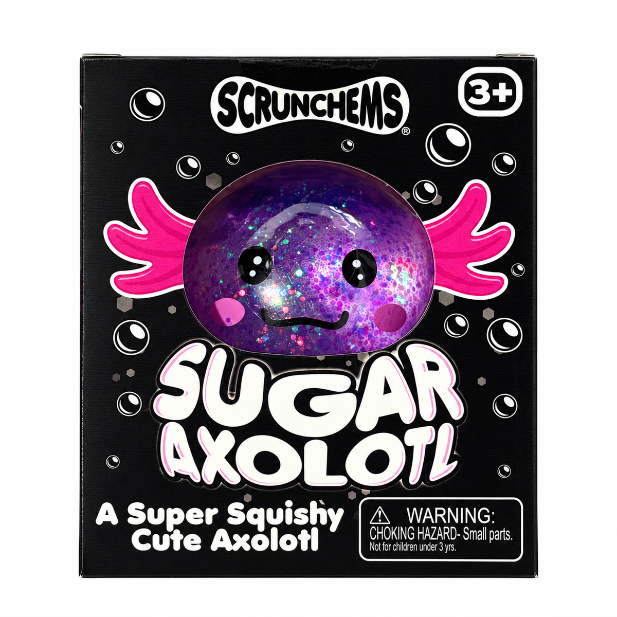 Scrunchems Sugar Axolotl Squishy | Glitter Sensory Squeeze Toy