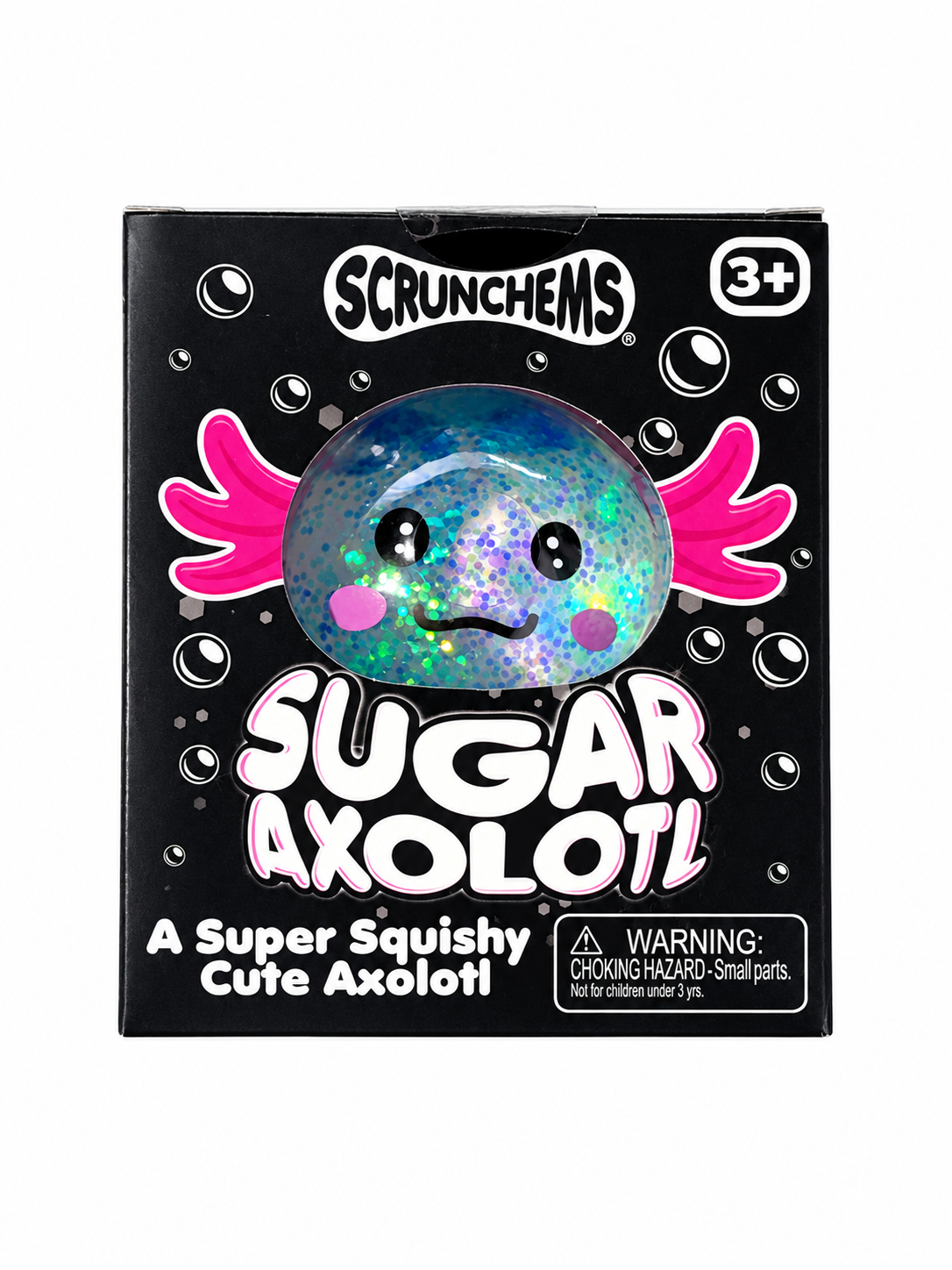 Scrunchems Sugar Axolotl Squishy | Glitter Sensory Squeeze Toy